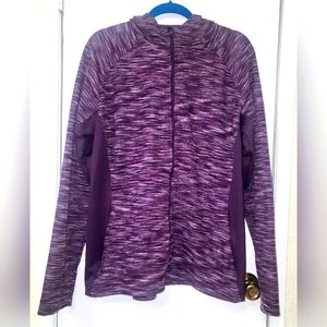Columbia Sports size2X Purple Marlbed Front Zip Hoodie. Zipped pockets & finger